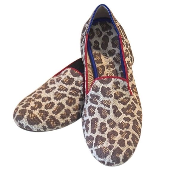 Rothy'sBrown Animal Pring Round Toe Slip On Flats Size 7 - Picture 1 of 7